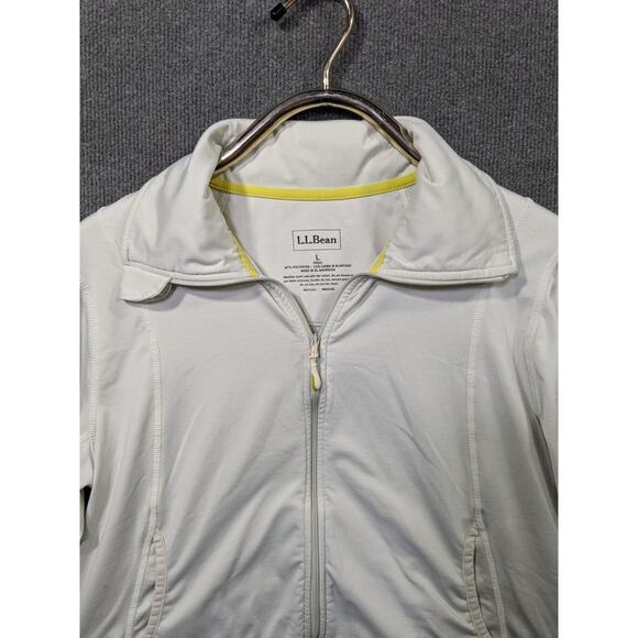 LL Bean Fleece Jacket Womens Large Belted Lightweight Full Zip Thumb Holes - Picture 2 of 11